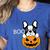 The Halloween Boston Terrier Women's Heather T-Shirt Heather True Royal