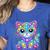 Happy Dot Day Colorful Polka Dot Cat Kitten Teachers Kids Women's Heather T-Shirt Heather True Royal
