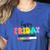Happy Friyay Teacher School Friday Weekend Vibes Women's Heather T-Shirt Heather True Royal Happy Friyay Teacher School Friday Weekend Vibes Women's Heather T-Shirt Heather True Royal