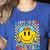 Happy To See Your Face Hippie Smile Back To School Teachers Women's Heather T-Shirt Heather True Royal Happy To See Your Face Hippie Smile Back To School Teachers Women's Heather T-Shirt Heather True Royal