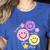 Happy To See Your Face Teacher Flower Back To School Women's Heather T-Shirt Heather True Royal