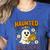 Haunted By Fractions Math Halloween Teacher Women's Heather T-Shirt Heather True Royal