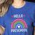 Hello Preschool Teacher Student Girls Rainbow Back To School Women's Heather T-Shirt Heather True Royal