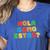 Hola Como Estas Spanish Teacher Fiesta Party Banners Women's Heather T-Shirt Heather True Royal Hola Como Estas Spanish Teacher Fiesta Party Banners Women's Heather T-Shirt Heather True Royal