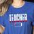 Humor Teacher Empty Battery Power Men Women Women's Heather T-Shirt Heather True Royal Humor Teacher Empty Battery Power Men Women Women's Heather T-Shirt Heather True Royal