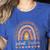 Infant Teacher Leopard Boho Rainbow Appreciation Women's Heather T-Shirt Heather True Royal