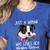 Just a Woman Who Loves Her Boston Terrier Cute Dog Mom Women's Heather T-Shirt Heather True Royal