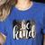Be Kind Women Inspirational Teacher Animal Print Women's Heather T-Shirt Heather True Royal