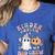 Kindergarten Boo Crew Halloween Floral Ghost Kinder Teacher Women's Heather T-Shirt Heather True Royal