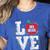 LOVE Apple 3rd Grade Teacher Student School Women's Heather T-Shirt Heather True Royal