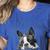 Love Is Boston Terrier Bostie Women's Heather T-Shirt Heather True Royal