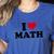 I Love Math Teacher Women's Heather T-Shirt Heather True Royal I Love Math Teacher Women's Heather T-Shirt Heather True Royal