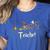 Love Teacher Wizards Back To School Halloween Women's Heather T-Shirt Heather True Royal