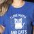 Math And Cats Apparel For Teachers Students Cat Lovers Women's Heather T-Shirt Heather True Royal