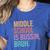 Middle School Teacher Middle School Is Bussin Bruh Women's Heather T-Shirt Heather True Royal
