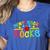 Montessori Rocks Montessori Teacher Back To School Women's Heather T-Shirt Heather True Royal