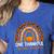 One Thankful Science Teacher Rainbow Boho Fall Thanksgiving Women's Heather T-Shirt Heather True Royal One Thankful Science Teacher Rainbow Boho Fall Thanksgiving Women's Heather T-Shirt Heather True Royal