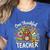 One Thankful Teacher Cute Thanksgiving Turkey School Women's Heather T-Shirt Heather True Royal