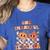 One Thankful Teacher Fall Leaves Thanksgiving Retro Women's Heather T-Shirt Heather True Royal