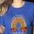 One Thankful Teacher Thanksgiving Turkey Rainbow Fall Women's Heather T-Shirt Heather True Royal One Thankful Teacher Thanksgiving Turkey Rainbow Fall Women's Heather T-Shirt Heather True Royal