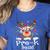 Pre-k Teacher Squad Reindeer Teacher Christmas Women's Heather T-Shirt Heather True Royal