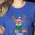 Preschool Crew Xmas Reindeer Teacher Student Christmas Women's Heather T-Shirt Heather True Royal
