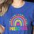Preschool Rainbow Girls Boys Kids Teacher Back To School Women's Heather T-Shirt Heather True Royal