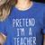 Pretend I'm A Teacher Costume Halloween Lazy Adult Kids Women's Heather T-Shirt Heather True Royal Pretend I'm A Teacher Costume Halloween Lazy Adult Kids Women's Heather T-Shirt Heather True Royal