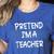 Pretend I'm a Teacher Lazy Last Minute Halloween Costume Women's Heather T-Shirt Heather True Royal Pretend I'm a Teacher Lazy Last Minute Halloween Costume Women's Heather T-Shirt Heather True Royal