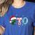 PTO Santa Hat Reindeer Parent Teacher Organization Christmas Women's Heather T-Shirt Heather True Royal
