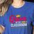 Queen Of The Classroom Teacher Women's Heather T-Shirt Heather True Royal