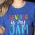 Reading Is My Jam Back To School Teacher Women's Heather T-Shirt Heather True Royal Reading Is My Jam Back To School Teacher Women's Heather T-Shirt Heather True Royal