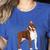 Red Boston Terrier Dog Women's Heather T-Shirt Heather True Royal