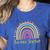Retired Teacher Rainbow Women's Heather T-Shirt Heather True Royal Retired Teacher Rainbow Women's Heather T-Shirt Heather True Royal