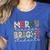 Retro Merry Teacher Bright Students Christmas Teacher Women's Heather T-Shirt Heather True Royal Retro Merry Teacher Bright Students Christmas Teacher Women's Heather T-Shirt Heather True Royal