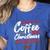 Running On Coffee And Christmas Cheer Lover Teacher For Men Women Kids Women's Heather T-Shirt Heather True Royal