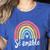 Sé Amable Spanish Bilingual Teacher Be Kind Boho Rainbow Women's Heather T-Shirt Heather True Royal Sé Amable Spanish Bilingual Teacher Be Kind Boho Rainbow Women's Heather T-Shirt Heather True Royal