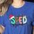 SPED Squad Special Education Teacher Autism Christmas Women Women's Heather T-Shirt Heather True Royal