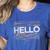 Start With Hello Different World Language Learning Teacher Women's Heather T-Shirt Heather True Royal Start With Hello Different World Language Learning Teacher Women's Heather T-Shirt Heather True Royal