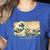 Surfing Boston Terrier Kanagawa Wave Japanese Dog For Men Women Kids Women's Heather T-Shirt Heather True Royal
