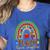 Teach Love Inspire Rainbow Leopard Cheetah Print Teacher Women's Heather T-Shirt Heather True Royal Teach Love Inspire Rainbow Leopard Cheetah Print Teacher Women's Heather T-Shirt Heather True Royal