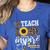 TEACH LOVE INSPIRE Teacher Sunflower Appreciation Women's Heather T-Shirt Heather True Royal TEACH LOVE INSPIRE Teacher Sunflower Appreciation Women's Heather T-Shirt Heather True Royal