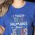 I Teach Tiny Humans About Jesus Teacher Sunday School Faith Women's Heather T-Shirt Heather True Royal I Teach Tiny Humans About Jesus Teacher Sunday School Faith Women's Heather T-Shirt Heather True Royal
