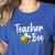 Teacher Bee Bumblebee Back To School Women's Heather T-Shirt Heather True Royal Teacher Bee Bumblebee Back To School Women's Heather T-Shirt Heather True Royal