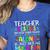 Teacher Besties Because Going Crazy Alone Is Not Fun Women's Heather T-Shirt Heather True Royal