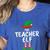 The Teacher Elf Matching Family Christmas Women's Heather T-Shirt Heather True Royal
