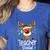 Teacher Squad Red Plaid Rudolph Reindeer Christmas Women's Heather T-Shirt Heather True Royal