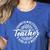 Teacher Thankful Blessed & Kind Of A Mess Hearts Cute Women's Heather T-Shirt Heather True Royal