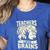Teachers Love Brains Halloween Costume Boo Trick Teach Women's Heather T-Shirt Heather True Royal Teachers Love Brains Halloween Costume Boo Trick Teach Women's Heather T-Shirt Heather True Royal