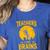 Teachers Love Brains Shirt Men Women Halloween Teacher Women's Heather T-Shirt Heather True Royal